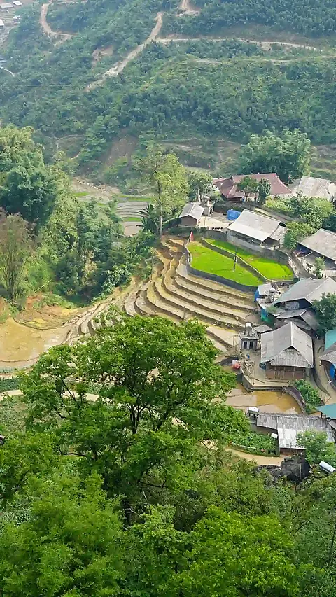 Sapa rice terraces and mountains